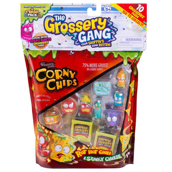Набор из 10 фигурок серии The Grossery Gang, упаковка в виде пакета чипсов  